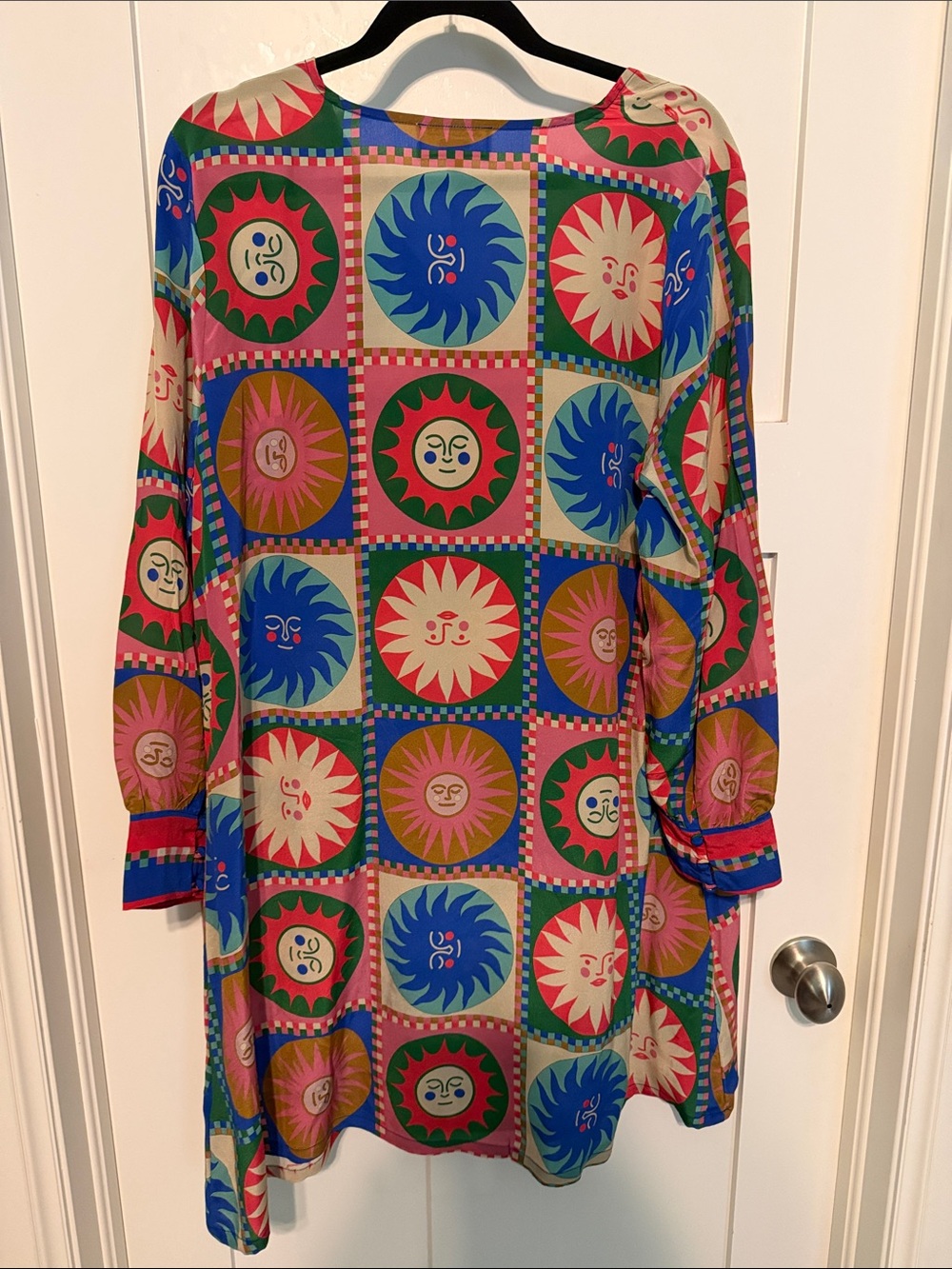 NWT Johnny Was Celestial Multicolor Long Sleeve Mini Dress - Bold Graphic Print - Picture 5 of 9